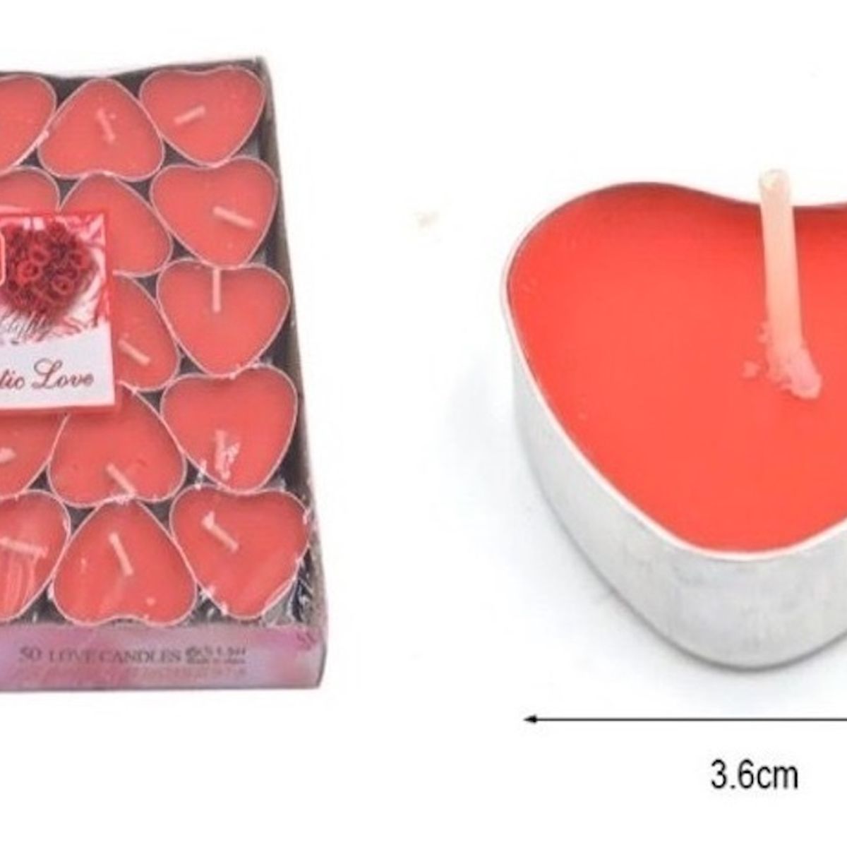 GENERICO - Pack 50 Velas Flotantes De Corazón Rojo Amor
