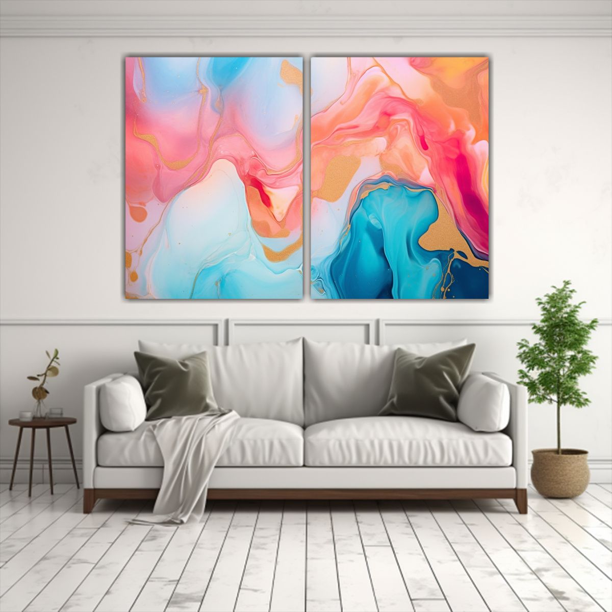 GENERICO - Pinturas Decorativas Alegres Con Cuadroes 80x50 Cm