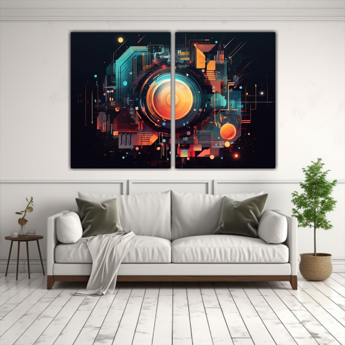 GENERICO - Pinturas Culturales Dos Lienzos Que Reflejan 80x50 Cm