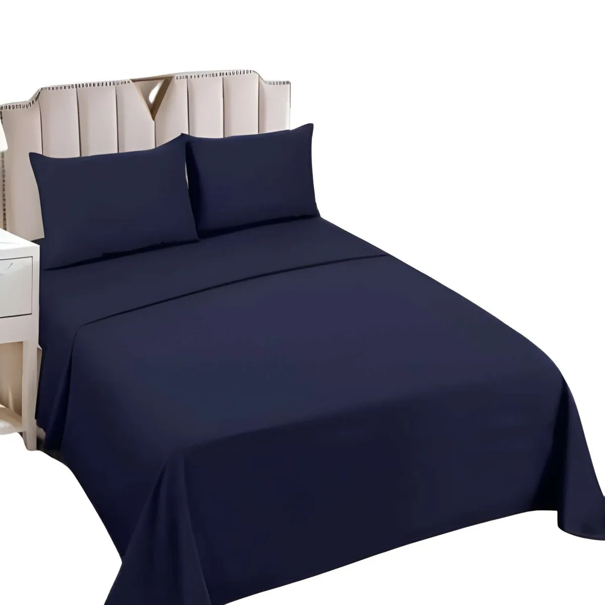 GENERICO - JUEGO DE SABANAS 2 PLAZAS AZUL OSCURO