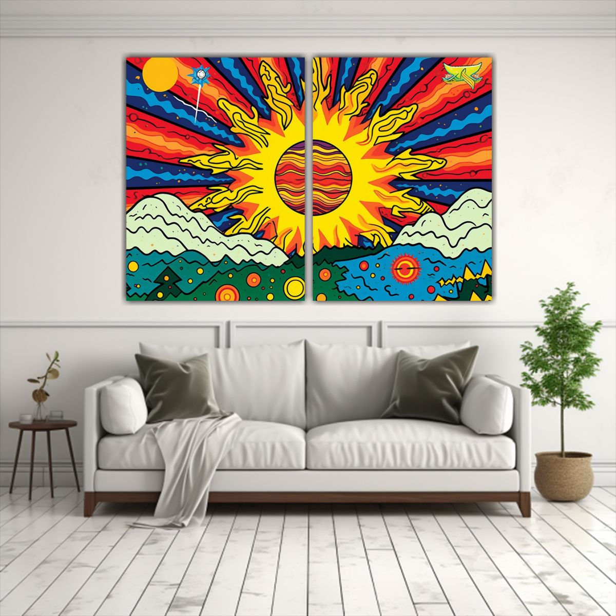 GENERICO - Cuadro Decorativo Planetario Con Estrella En 80x50 Cm