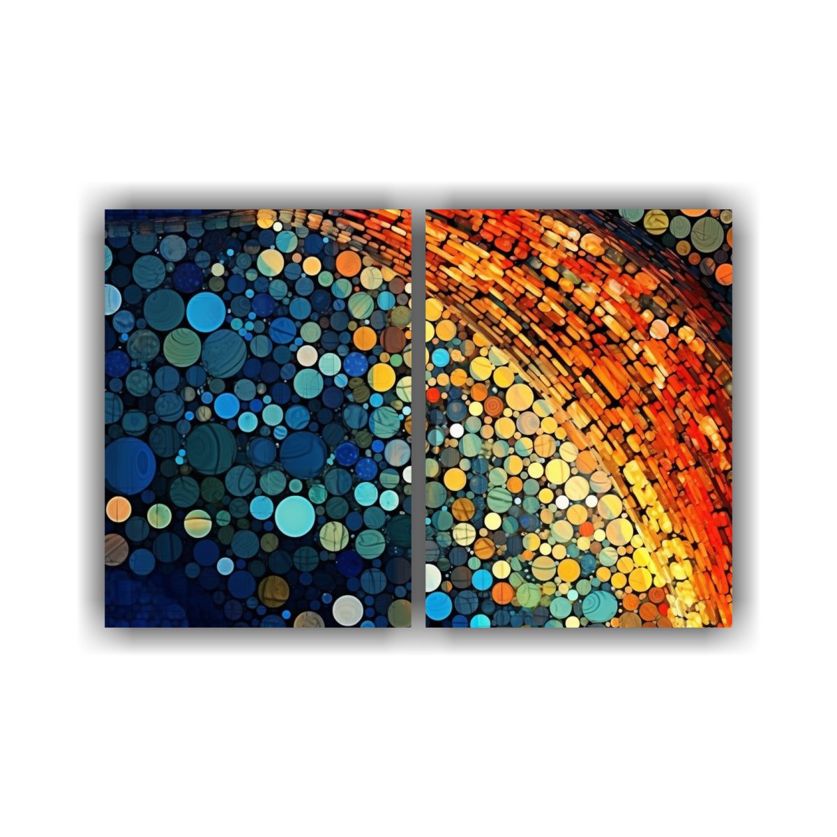 GENERICO - Pinturas Abstractas De Círculos Intensos En 40x30 Cm