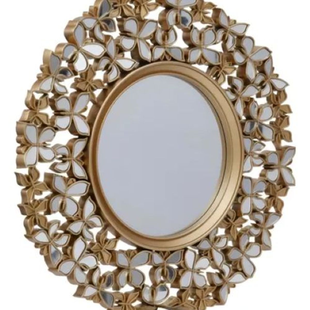 GENERICO - Espejo Decorativo 60cm Diseño Mariposas Dorado