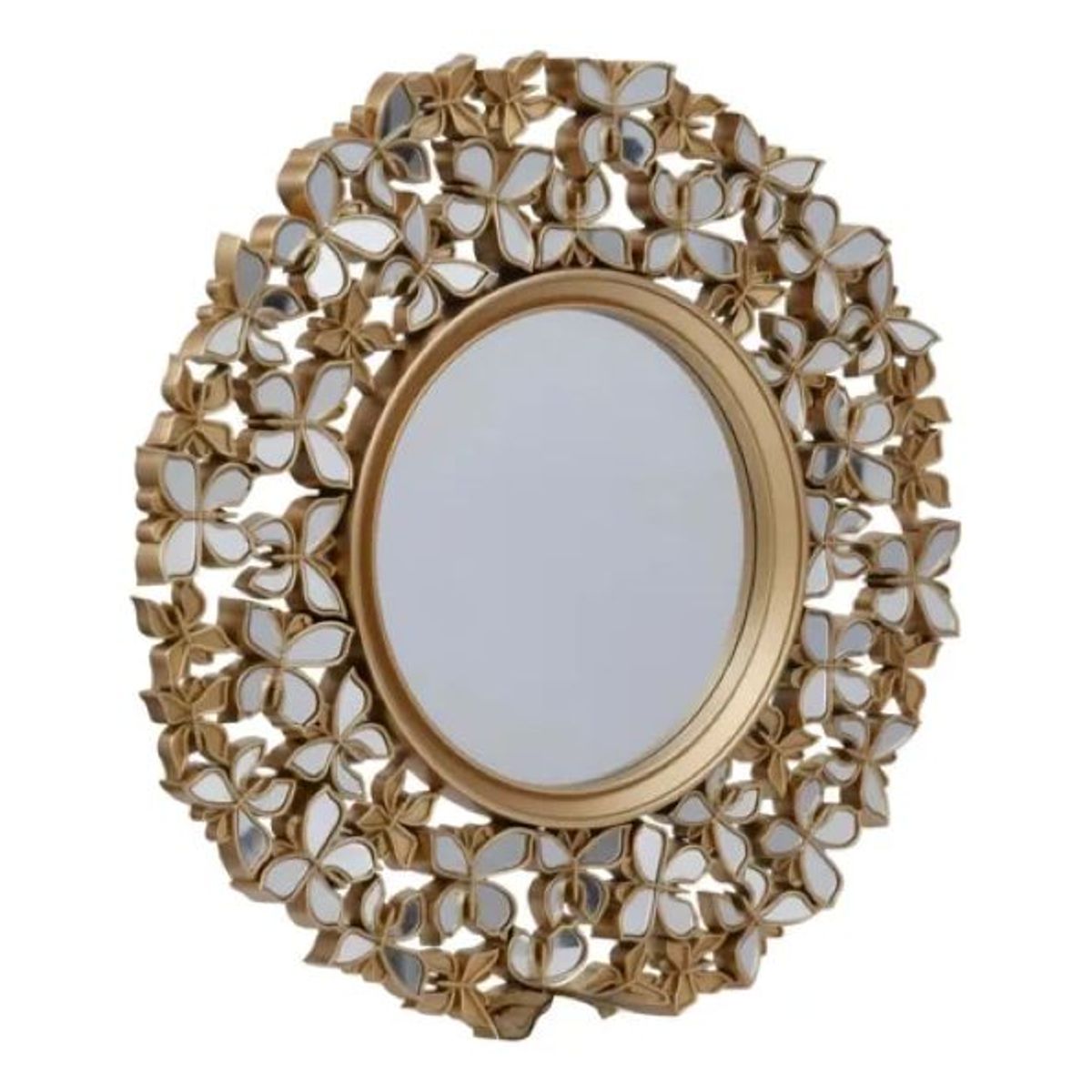 GENERICO - Espejo Decorativo 60cm Diseño Mariposas Dorado