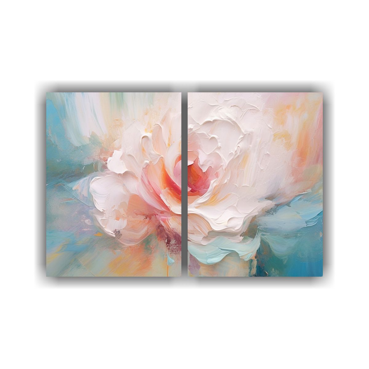 GENERICO - Cuadros Abstractos En Lino Blanco Para 80x50 Cm