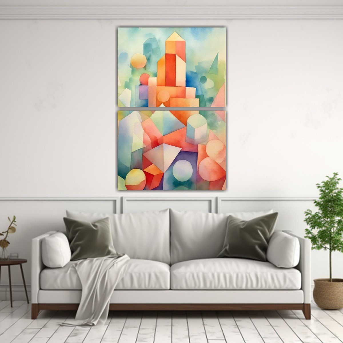 GENERICO - Pinturas Abstractas Acuarela Forma Geométrica 30x40 Cm