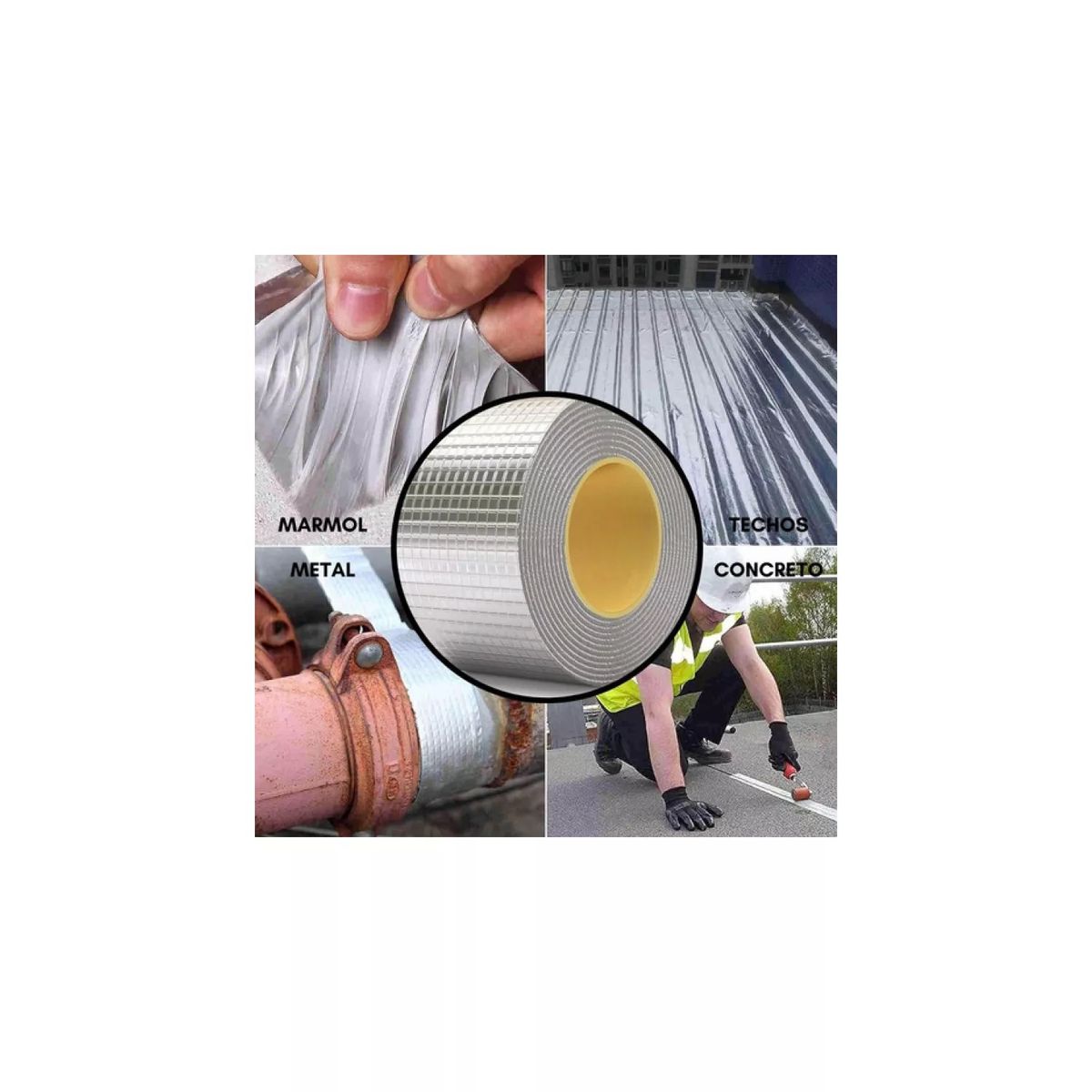 GENERICO - Cinta Butílica Aluminio Impermeable Para Fugas De 50mm