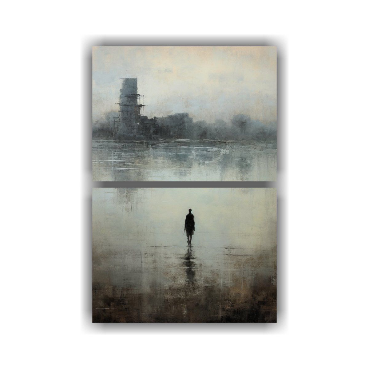 GENERICO - Pintura Conceptual Baño Hombre Caminando En El 30x40 Cm