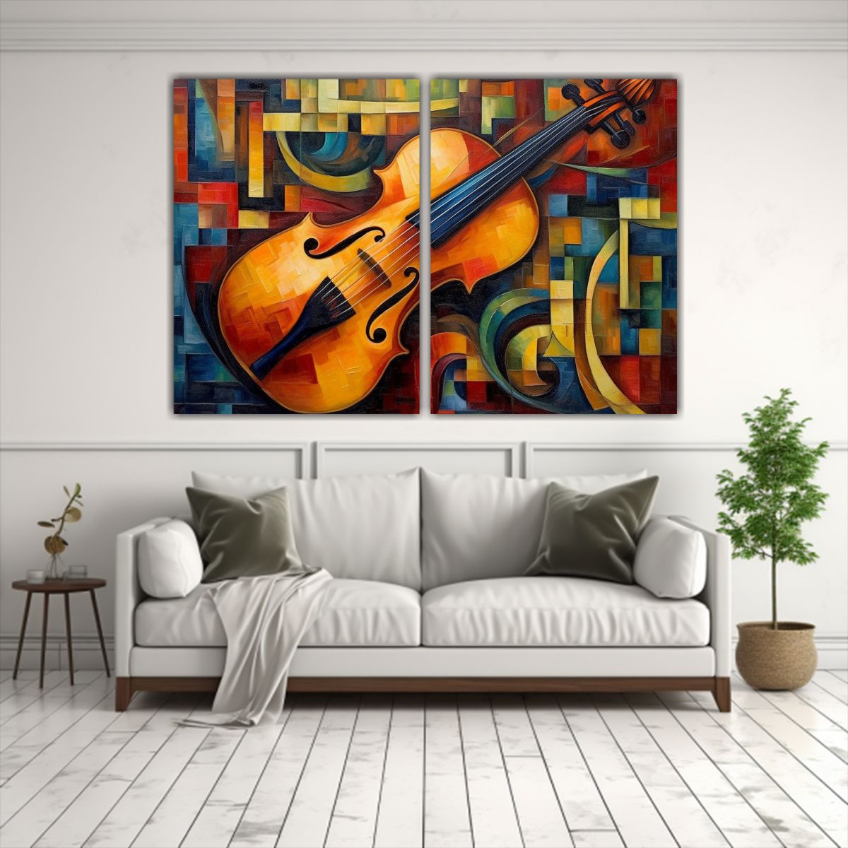 GENERICO - Pinturas Abstractas Violín En Estilo Natural 80x60 Cm