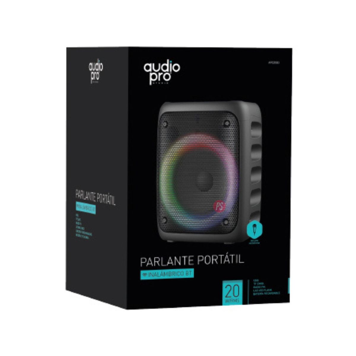 AUDIO PRO - Parlante Bluetooth Karaoke Con Micrófono Luz Flash - Ps