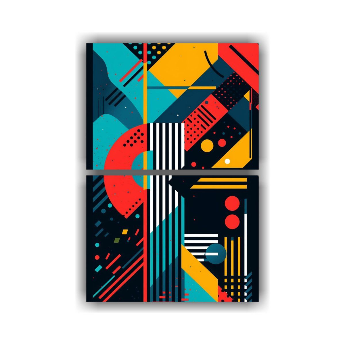 GENERICO - Pinturas Geométricas Abstractas En Dos Telas 30x40 Cm