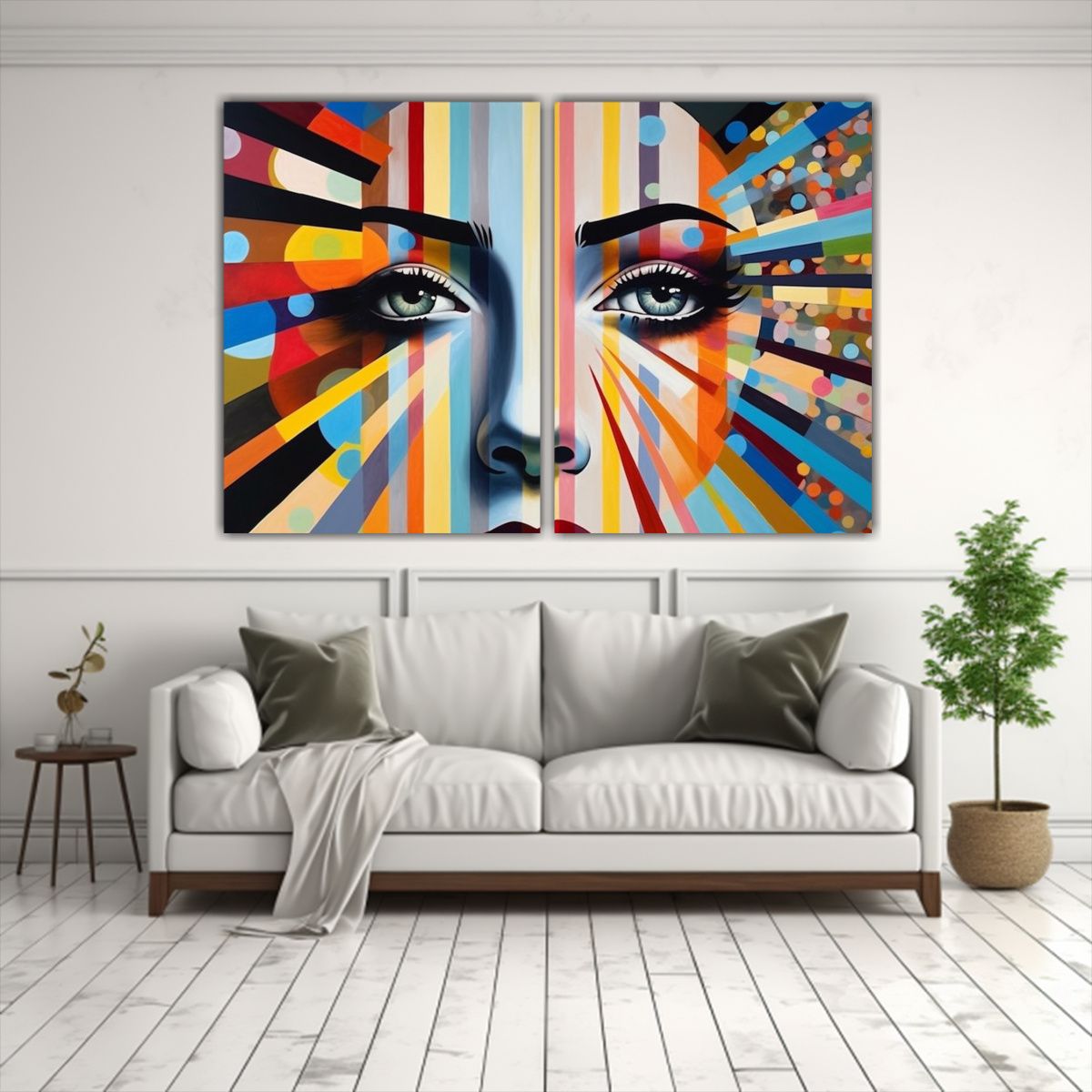 GENERICO - Diseño Geométrico Pintura Pequeña Armoniosa En 40x30 Cm