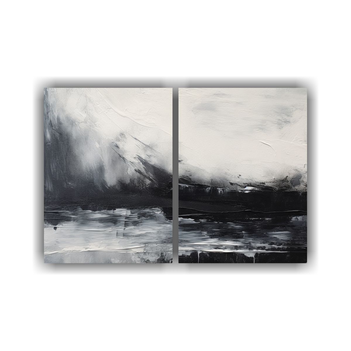 GENERICO - Pintura Abstracta Impactante En Blanco Y Negro 80x50 Cm