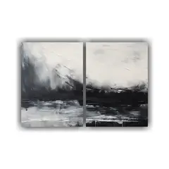 GENERICO - Pintura Abstracta Impactante En Blanco Y Negro 80x50 Cm