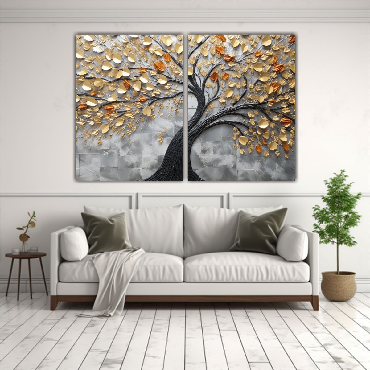 GENERICO - Cuadros Abstractos árbol Extraño Hojas 40x30 Cm