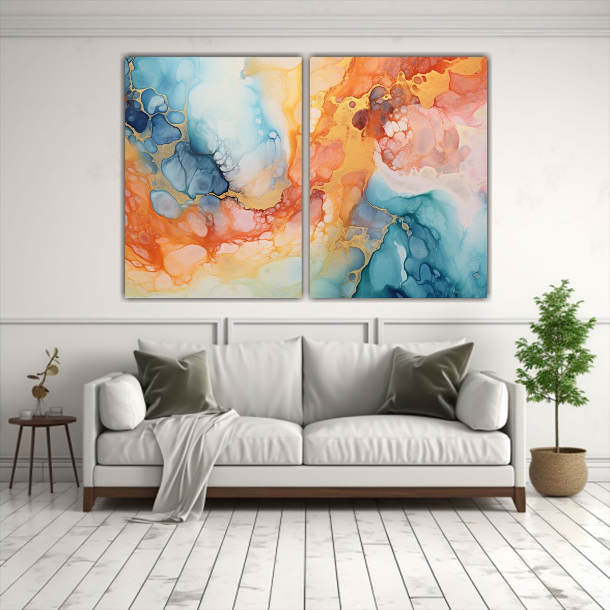 GENERICO - Cuadros Abstractos Vibrantes Con Tonos 40x30 Cm