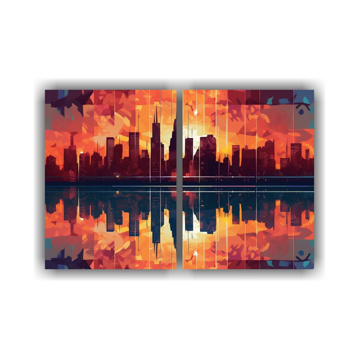 GENERICO - Pinturas Decorativas Abstractas De Paisaje Urbano 80x50 Cm