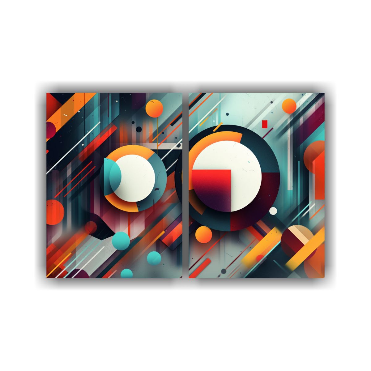 GENERICO - Pintura Abstracta Vibrante Con Formas 80x60 Cm