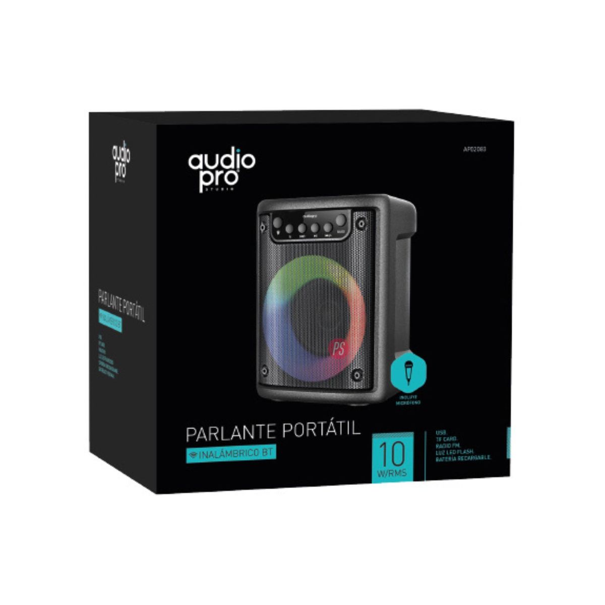 AUDIO PRO - Parlante Bluetooth Iluminación Rgb Y ﻿Micrófono - Ps