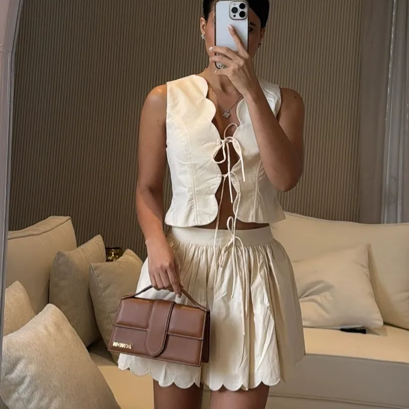 VELVET - Set Conjunto Paula Lazos Beige Mujer