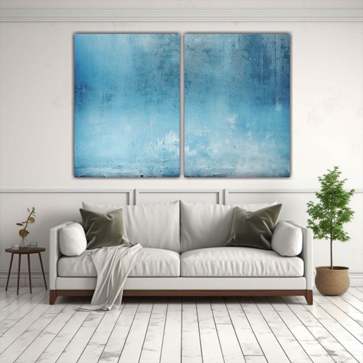 GENERICO - Cuadros Decorativos De Lienzo Con Capa Azul 80x50 Cm