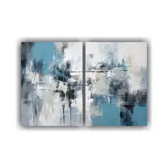 GENERICO - Cuadro Abstracto Decorativo En Gris Azul Y 40x30 Cm