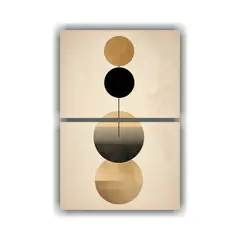 GENERICO - Telas En Bastidor Dorado Clásico Con Círculos 30x40 Cm