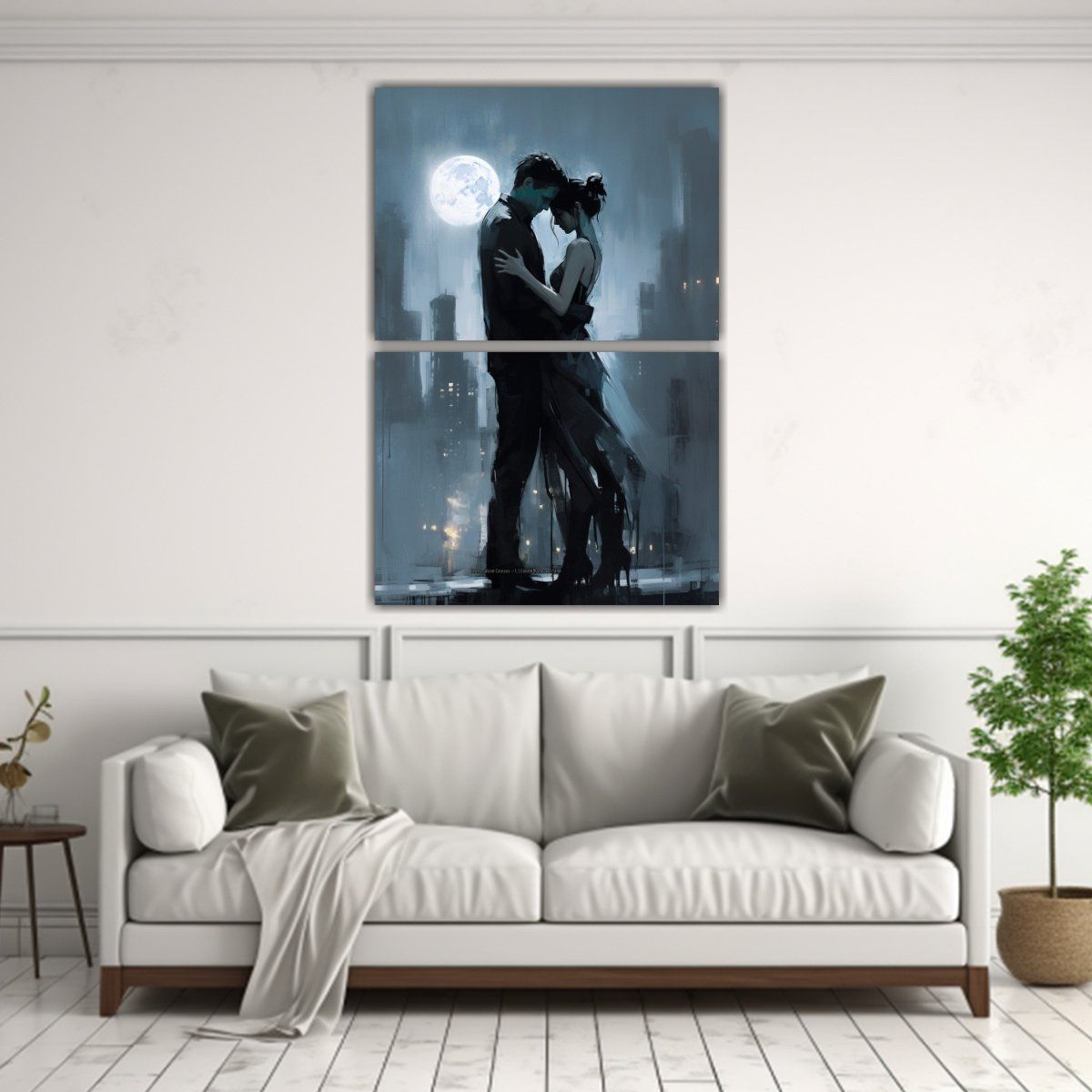 GENERICO - Cuadros Tonos Época Pareja Joven Abrazada En La 30x40 Cm