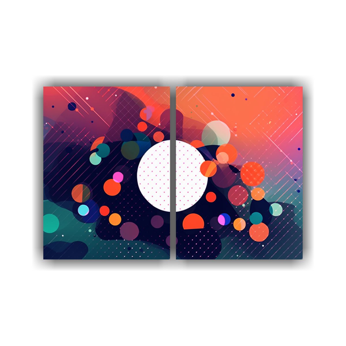 GENERICO - Cuadro Abstracto Puntos En Fondo De Semitono Para 80x50 Cm