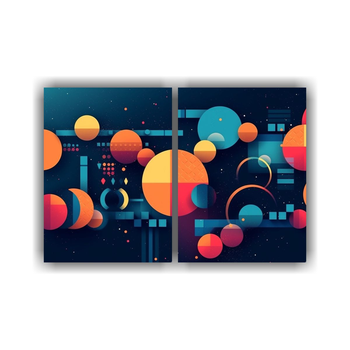 GENERICO - Cuadros Geométricos Abstractos Inspirados En El 80x50 Cm