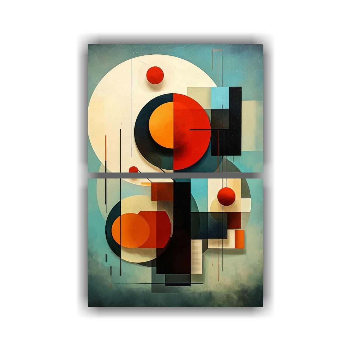 GENERICO - Pintura Abstracta Geométrica Con Colores 30x40 Cm