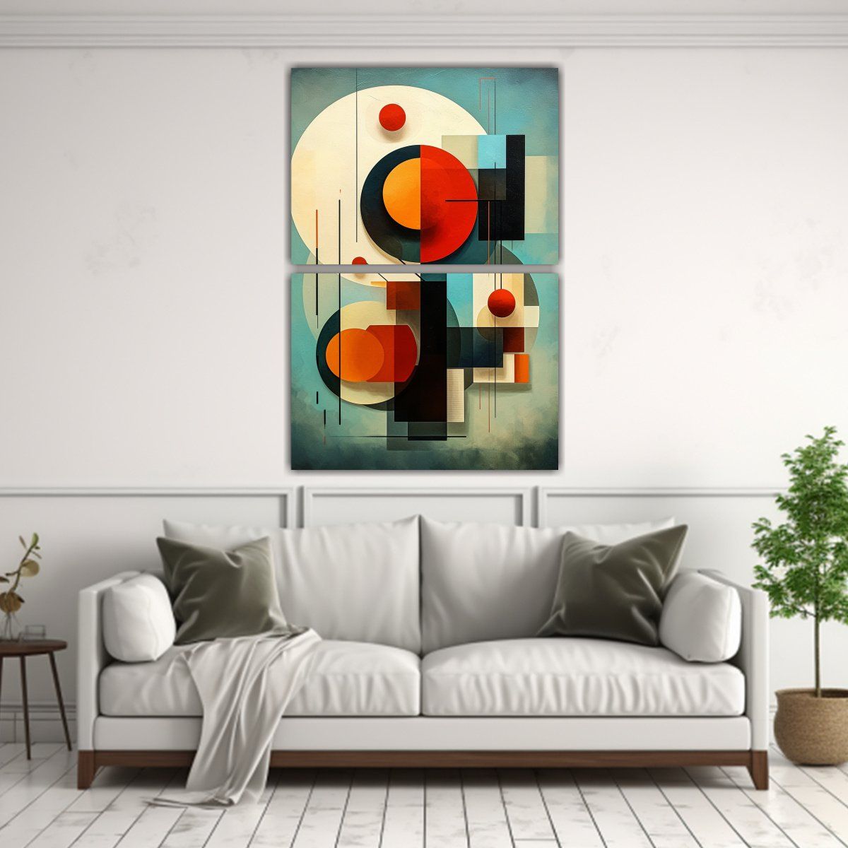 GENERICO - Pintura Abstracta Geométrica Con Colores 30x40 Cm