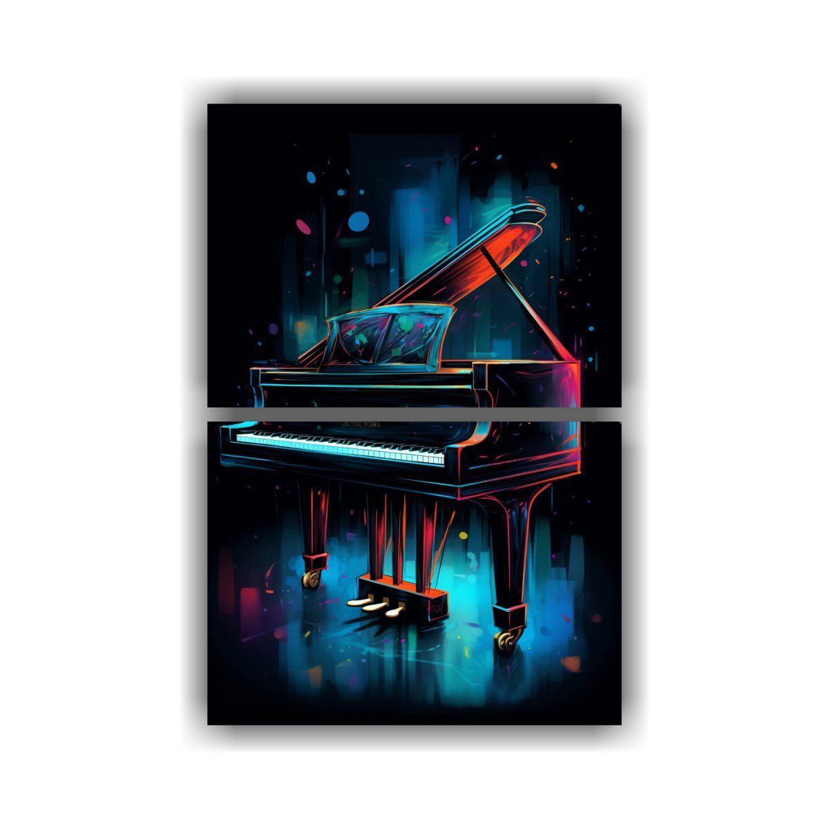 GENERICO - Pintura De Piano En Perspectiva Contra Fondo 30x40 Cm