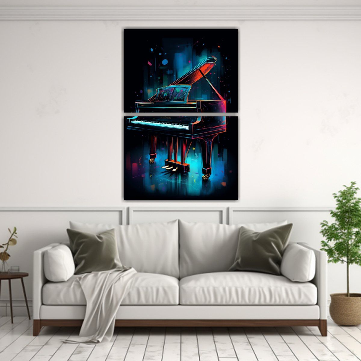 GENERICO - Pintura De Piano En Perspectiva Contra Fondo 30x40 Cm