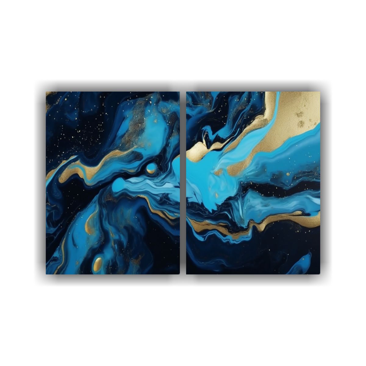 GENERICO - Cuadros Abstractos Estilo Marmolado Liquido En 80x60 Cm