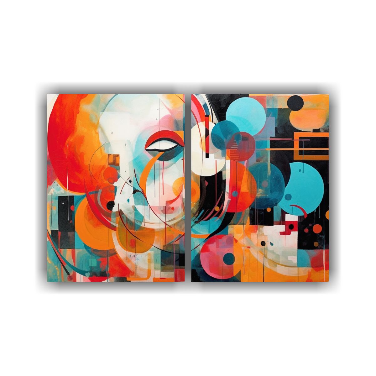 GENERICO - Pinturas Decorativas Con Fusión De Colores 80x60 Cm