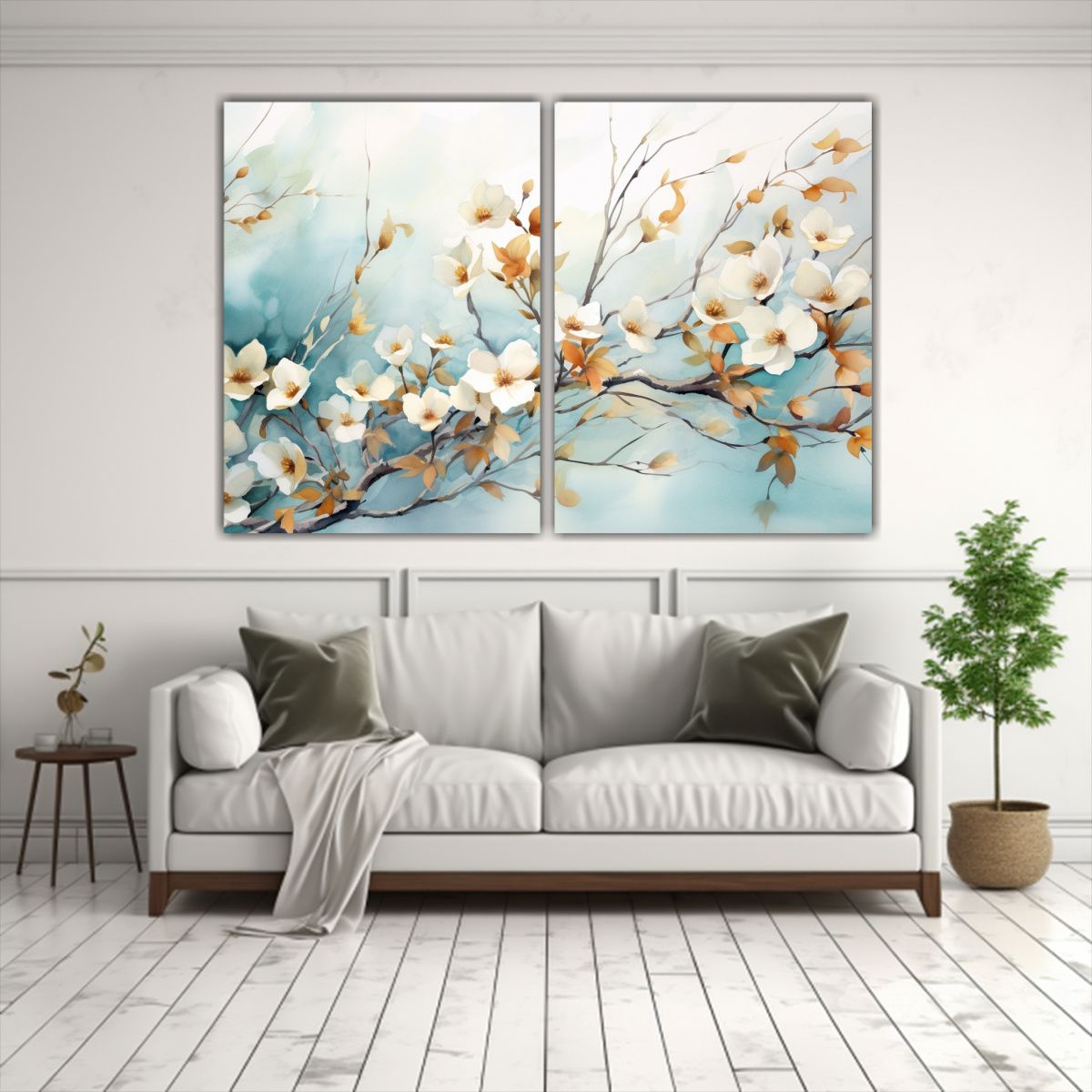 GENERICO - Pinturas Decorativas Ramas De Flores De Cornejo 80x50 Cm
