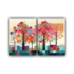 GENERICO - Pinturas Abstractas De árboles Florales 40x30 Cm