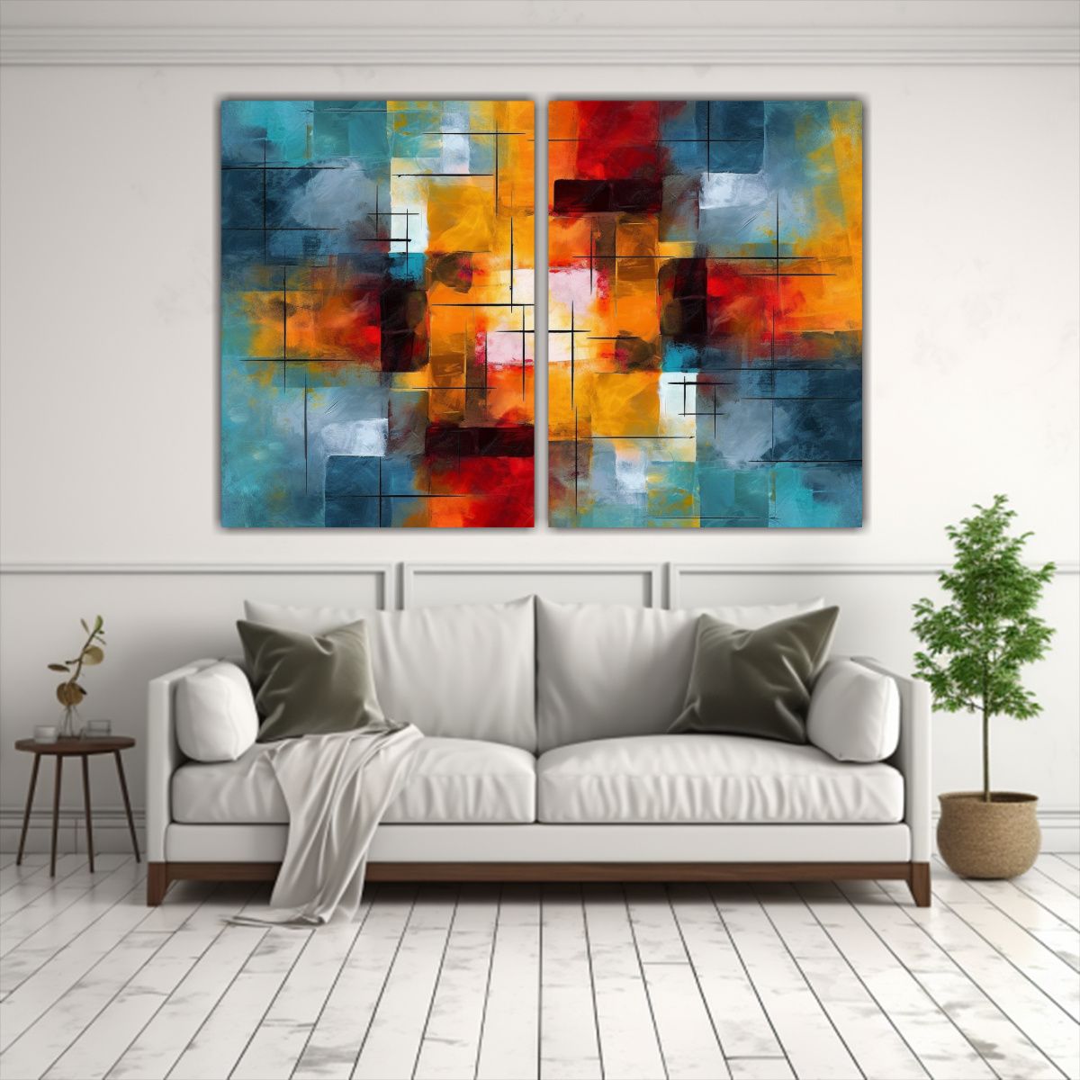 GENERICO - Pintura Digital Abstracta De Alta Resolución Con 80x50 Cm