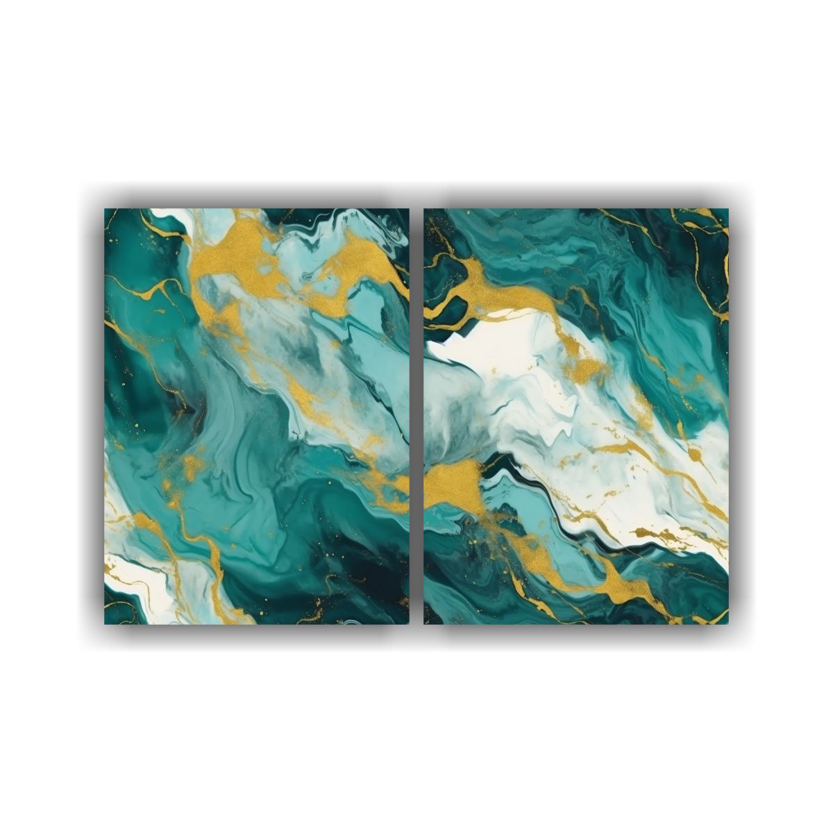 GENERICO - Cuadros Galería Sala Minimalistas En Dorado Y 80x60 Cm