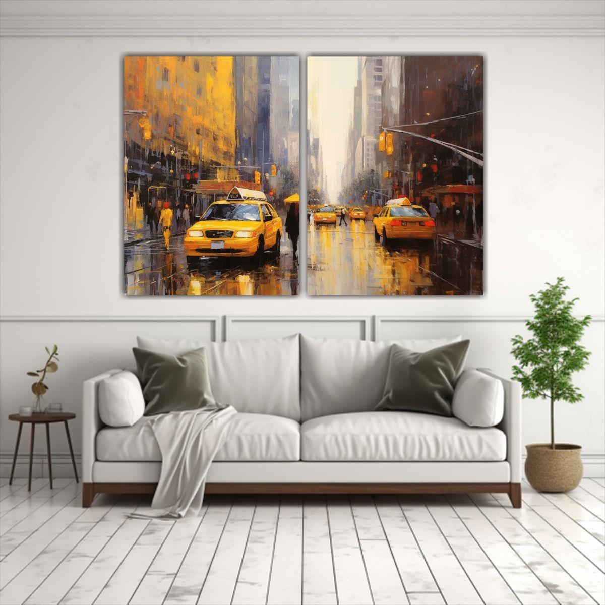 GENERICO - Pintura Al óleo En Lienzo De Relieve Diptico De 40x30 Cm