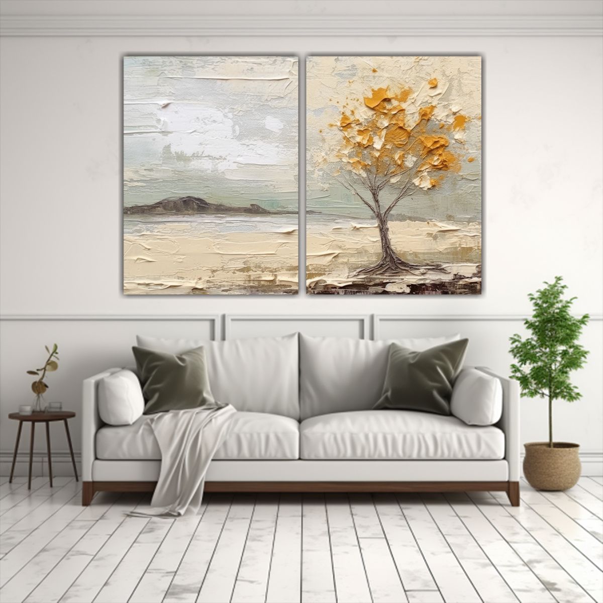 GENERICO - Pintura Al óleo Abstracta De Paisaje En Estilo 80x50 Cm