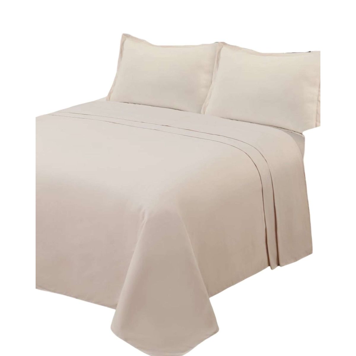 GENERICO - JUEGO DE SABANA DE GENERO PLAZA Y MEDIA BEIGE