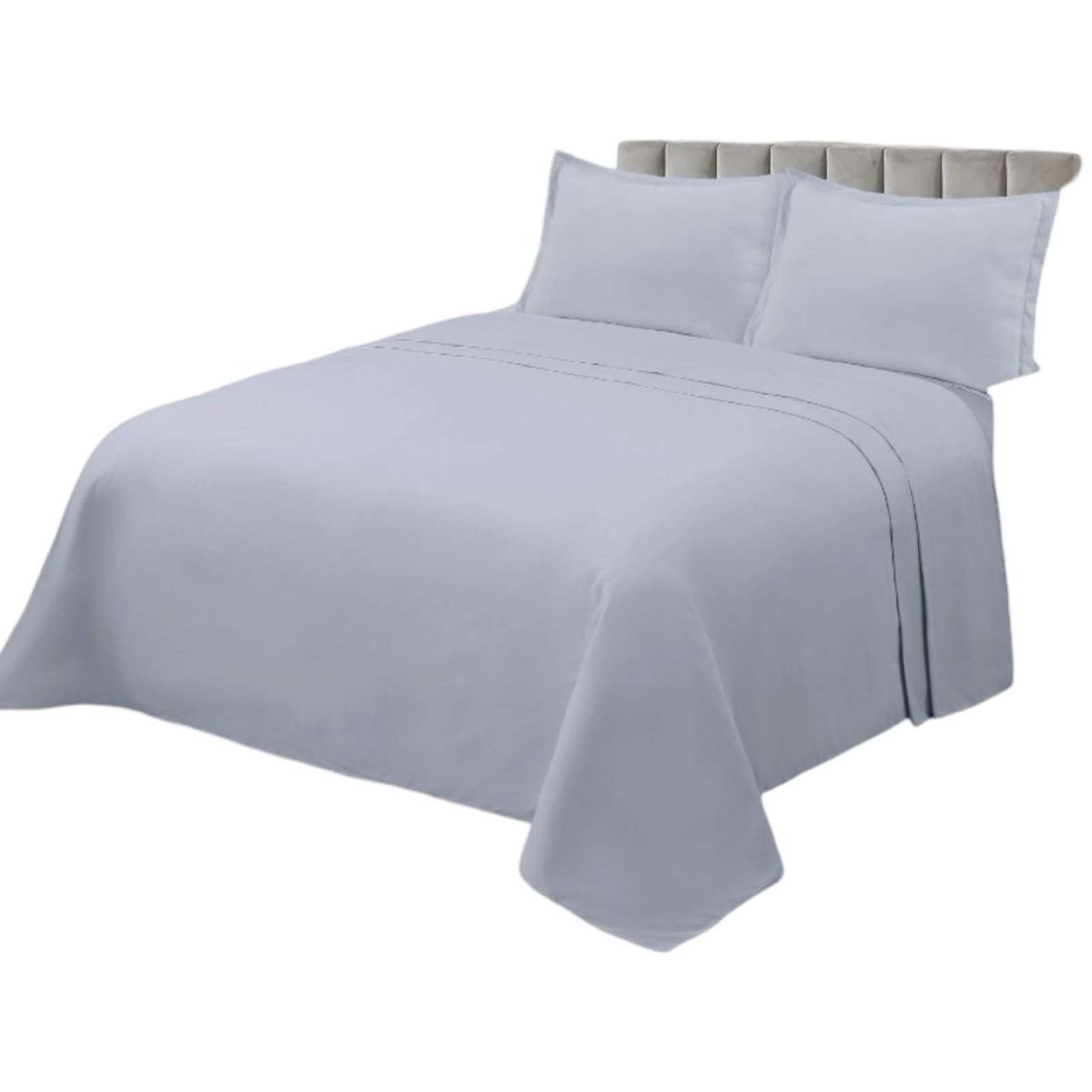 GENERICO - JUEGO DE SABANA DE GENERO PLAZA Y MEDIA GRIS CLARO