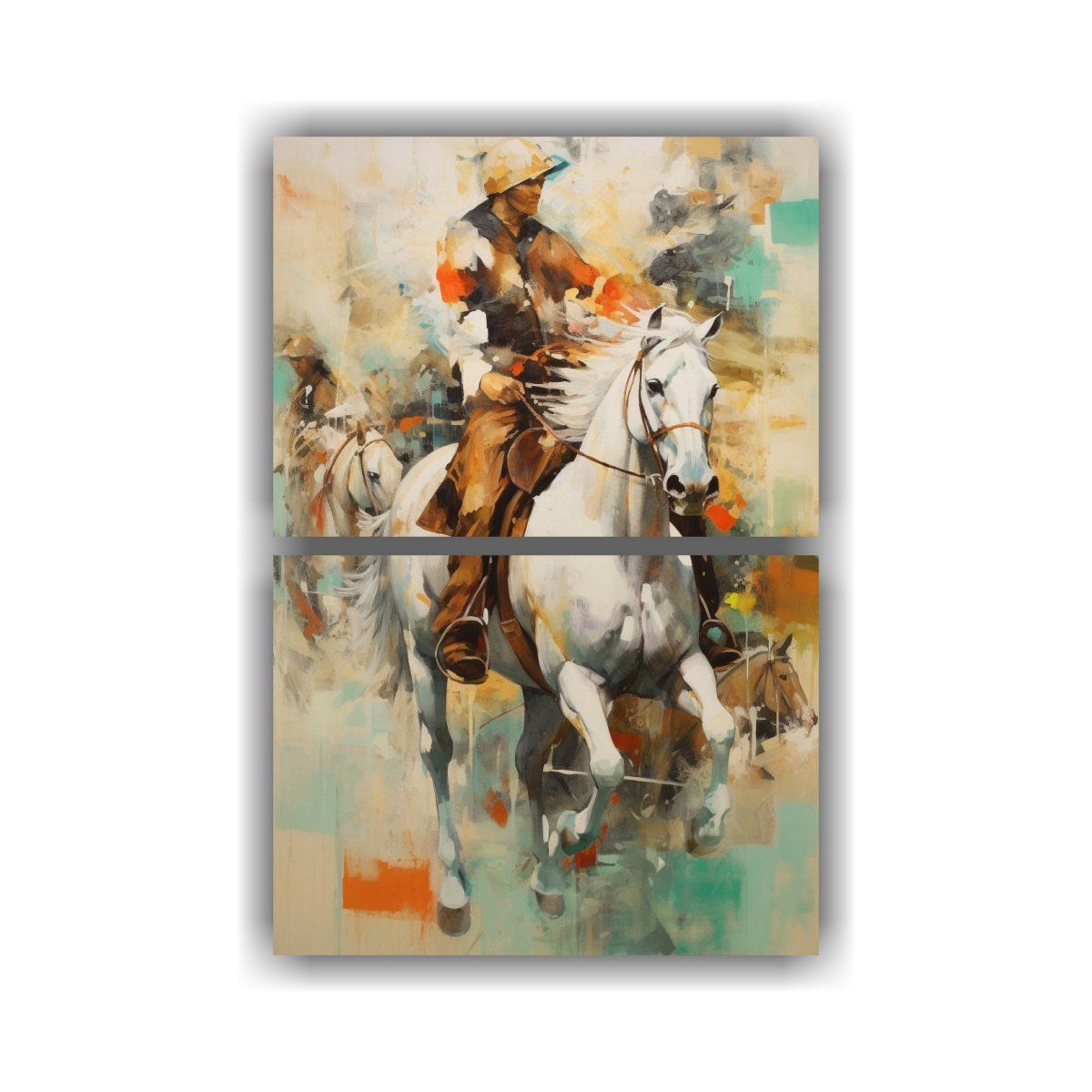 GENERICO - Pinturas Decorativas De La Carrera De Caballos En 30x40 Cm