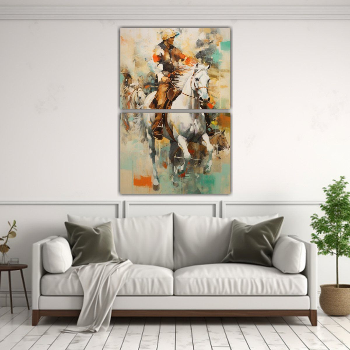 GENERICO - Pinturas Decorativas De La Carrera De Caballos En 30x40 Cm