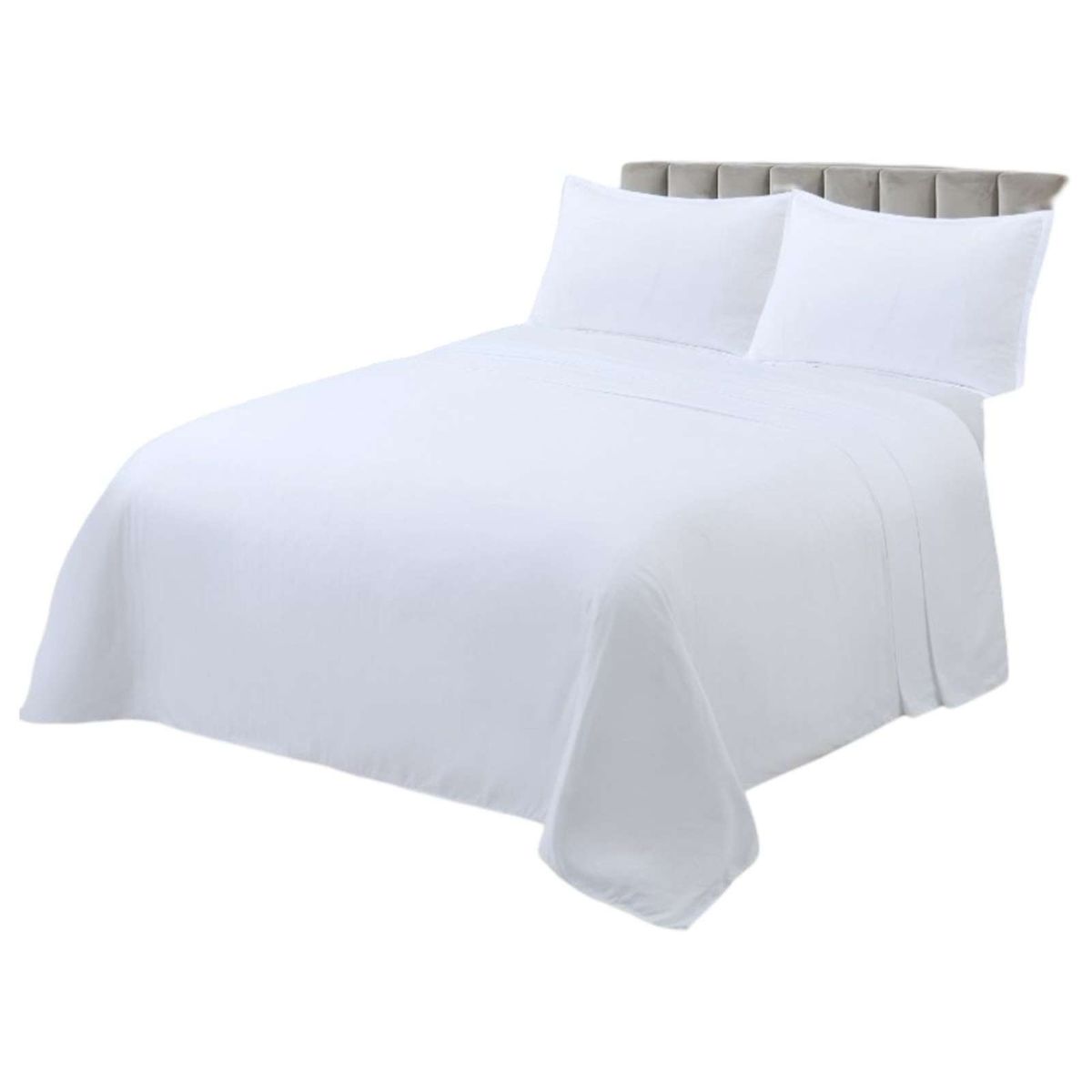 GENERICO - JUEGO DE SABANA DE GENERO KING BLANCO