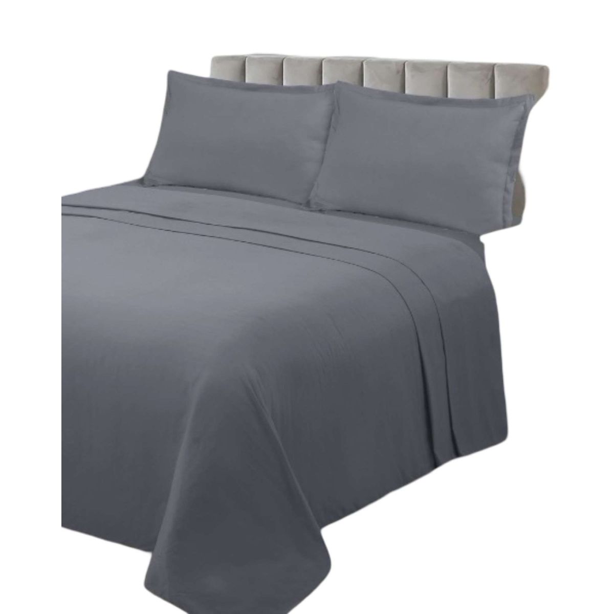 GENERICO - JUEGO DE SABANA DE GENERO KING GRIS OSCURO