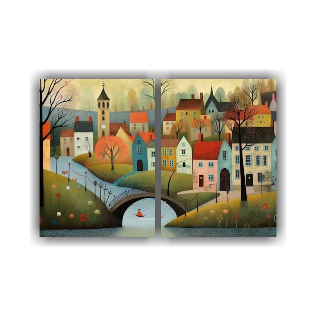 GENERICO - Lienzos Vanguardia Dormitorio Pueblo Caprichoso 80x50 Cm
