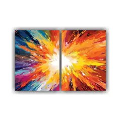 GENERICO - Cuadros Abstractos De Colores Estallando Desde El 80x50 Cm